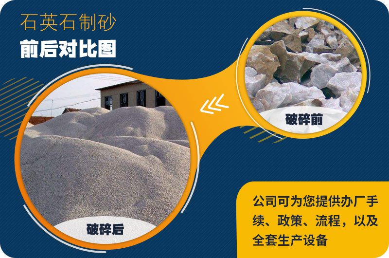石英石破碎前后對(duì)比
