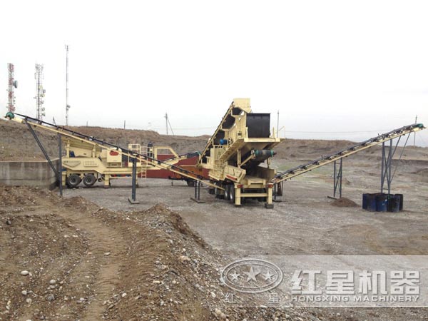 移動式制砂機工作現(xiàn)場
