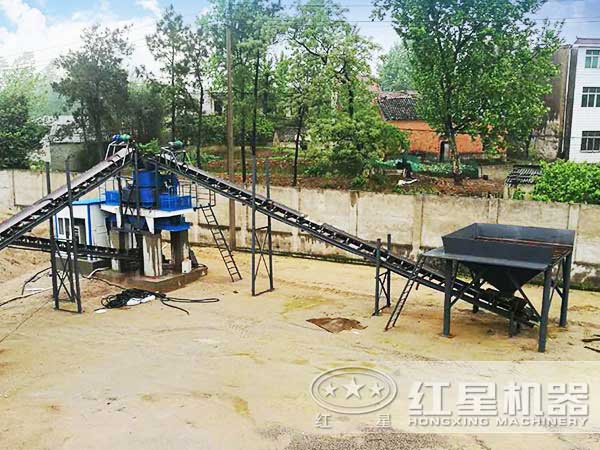 一小時四十方花崗巖打砂機現(xiàn)場