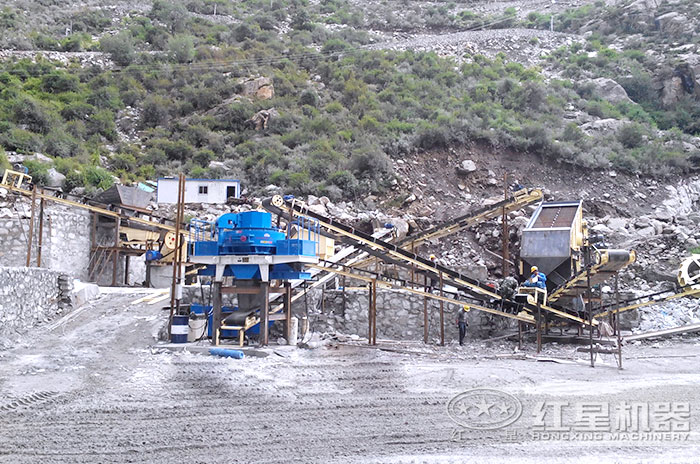 河卵石制砂機(jī)生產(chǎn)現(xiàn)場