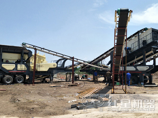 中小型流動(dòng)制沙機(jī)生產(chǎn)現(xiàn)場(chǎng)