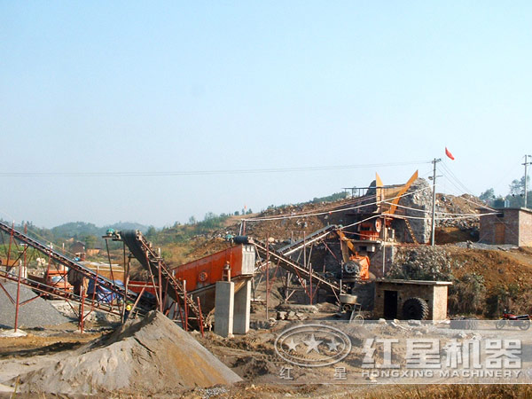 機(jī)制砂生產(chǎn)現(xiàn)場(chǎng)