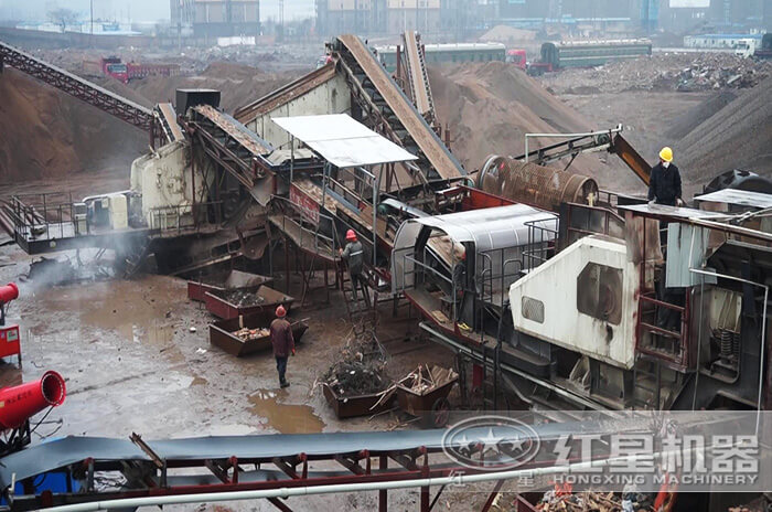 建筑垃圾加工現(xiàn)場(chǎng)采取現(xiàn)場(chǎng)噴淋操作