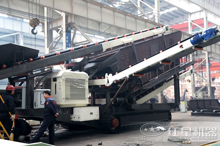 移動(dòng)石子破碎機(jī)加工車間