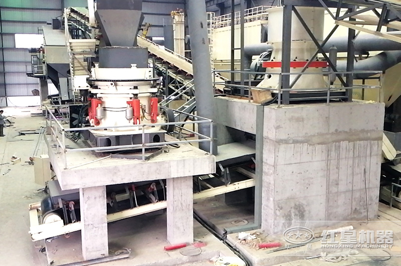 全封閉式大型環(huán)保石料廠車間實景