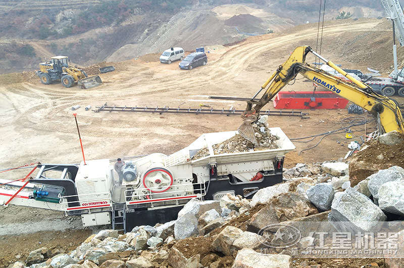 顎式移動破碎機設(shè)備——輪胎式