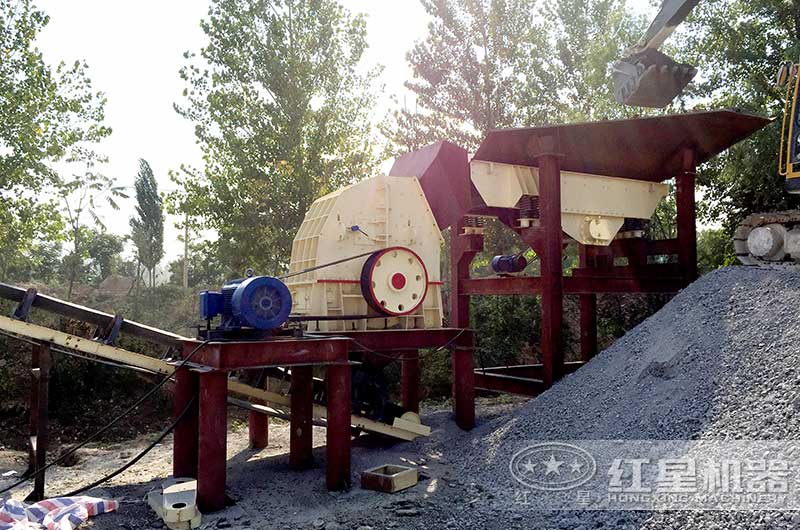 固定式石灰石碎石生產線現(xiàn)場